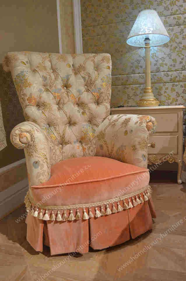 French Classic Soft Fabric Decorative Armchairs